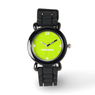 Montre Nom Fille Garçon Femmes Hommes Neon Lime Jaune é