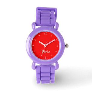 Montre Nom Fille Garçon Femmes Hommes   Red Elegant Moder