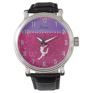 Montre Nom gymnaste neon pas rose parties scintillant
