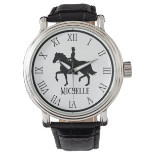 Montre Nom personnalisé avec et noir Cheval