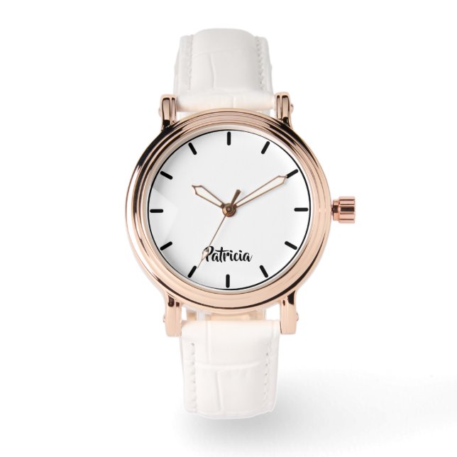 Montre Nom personnalisé blanc (Recto)