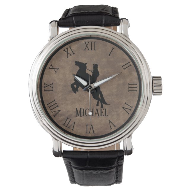 Montre Nom personnalisé Cheval Vintage (devant)