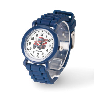 Montre Nom personnalisé cool Tracteur rouge