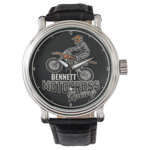 Montre Nom personnalisé Dirt Vélo Rider Motocross Racing
