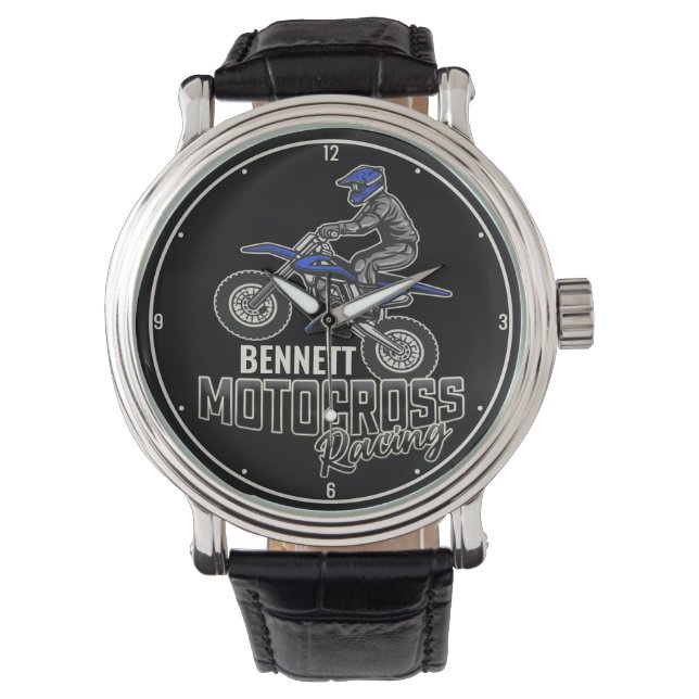 Montre Nom personnalisé Dirt Vélo Rider Motocross Racing (devant)