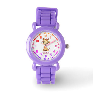 Montre Nom personnalisé du cool Little Giraffe
