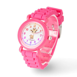 Montre Nom personnalisé du cool Little Giraffe