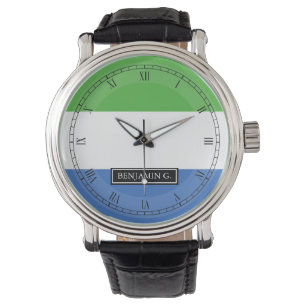 Montre Nom personnalisé du drapeau de la Sierra Leone