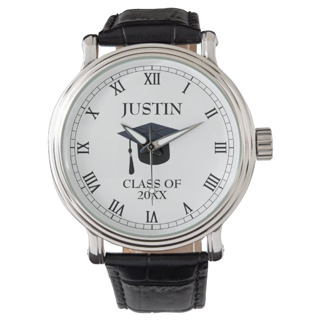 Montre Nom personnalisé et année Tassel Graduation Watch (devant)