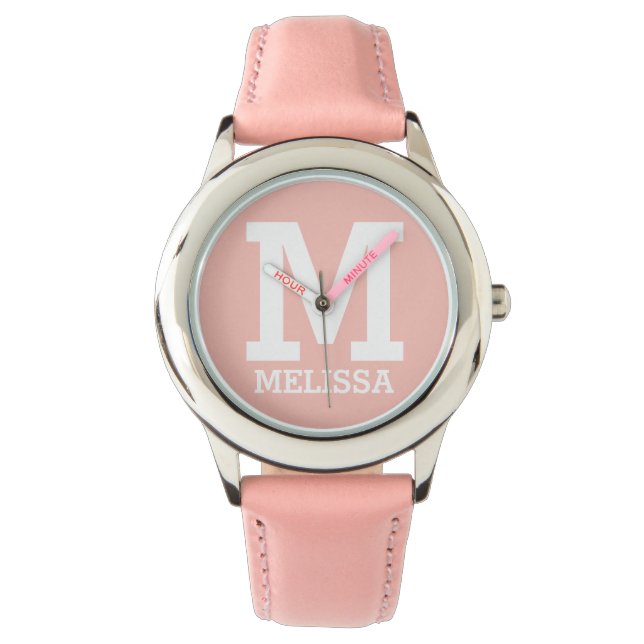 Montre Nom personnalisé et typographie en gras monogramme (devant)