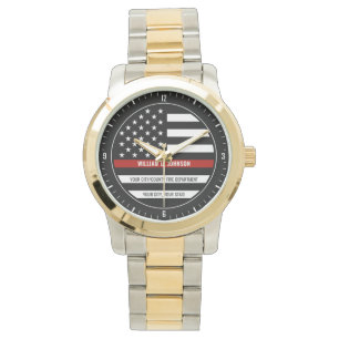 Montre Nom personnalisé FireFighter Mince Station d'incen