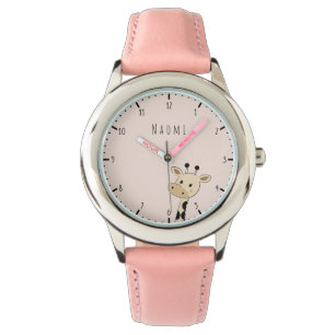 Montre Nom personnalisé Giraffe Kids