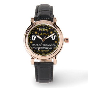 Montre Nom personnalisé Gold Message pour maman de Baby B