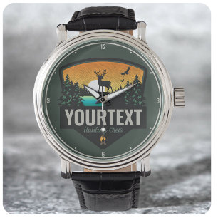 Montre Nom personnalisé Hunter Wilderness Elk Hunter La c