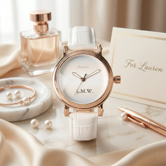 Montre Nom personnalisé Modern Pearl Signature Script