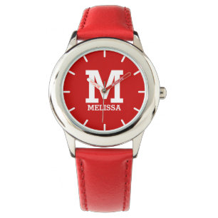 Montre Nom personnalisé Monogrammed Bold Texte Nom de fil