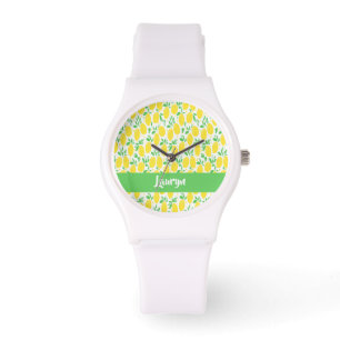 Montre Nom personnalisé motif citron