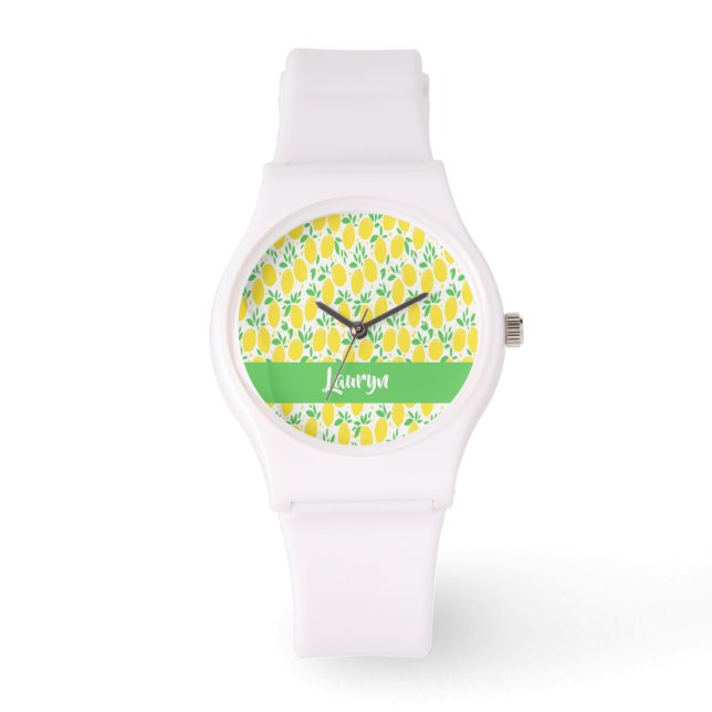 Montre Nom personnalisé motif citron (Recto)