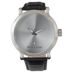 Montre Nom personnalisé par métal balayé