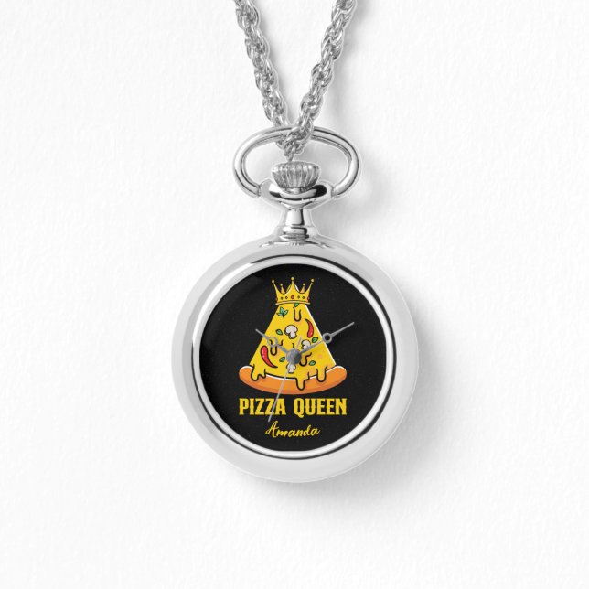 Montre Nom personnalisé Pizza Queen (Recto)