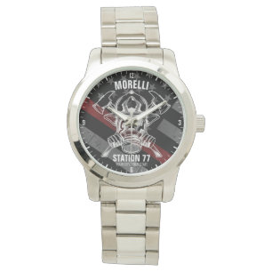 Montre Nom personnalisé Pompier Station du service d'ince