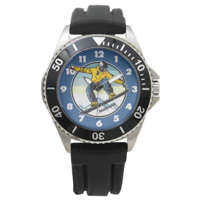 Montre Nom personnalisé SNOWBOARDER (devant)