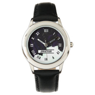 Montre Nom PERSONNALISÉ Starry Outer Space and Cloud