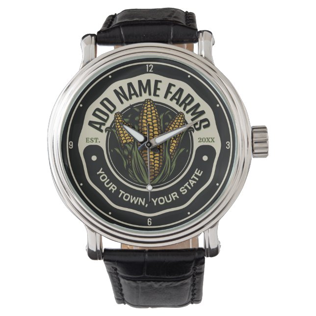 Montre Nom personnalisé Sweet Corn Garden Agricole (devant)