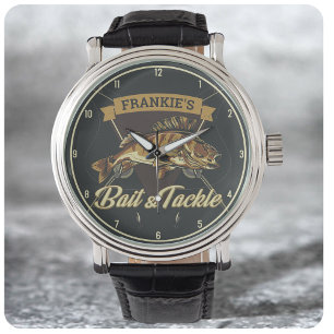 Montre Nom personnalisé Trophée Pêche Pêcheur Pêcheur Bai