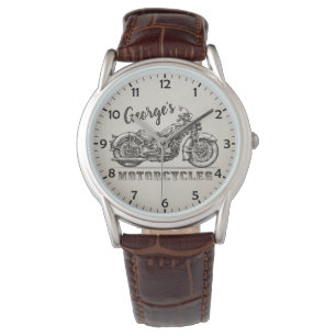 Montre NOM PERSONNALISÉ Vintage Motorcycle Biker Garage