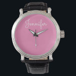 Montre Nom personnel personnalisable, Nom personnel<br><div class="desc">Nom personnel personnalisable, Nom personnel, monogramme, Jennifer, noms calligraphiques, initiales, cadeaux d'anniversaire</div>