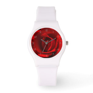 Montre Nombre de scripts gris rose rouge Womens Watch cn