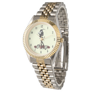 Montre Nombre noir de hameçon visage rose