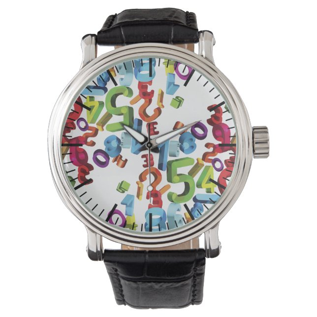 Montre Nombres flottants sur Arrière - plan blanc (devant)