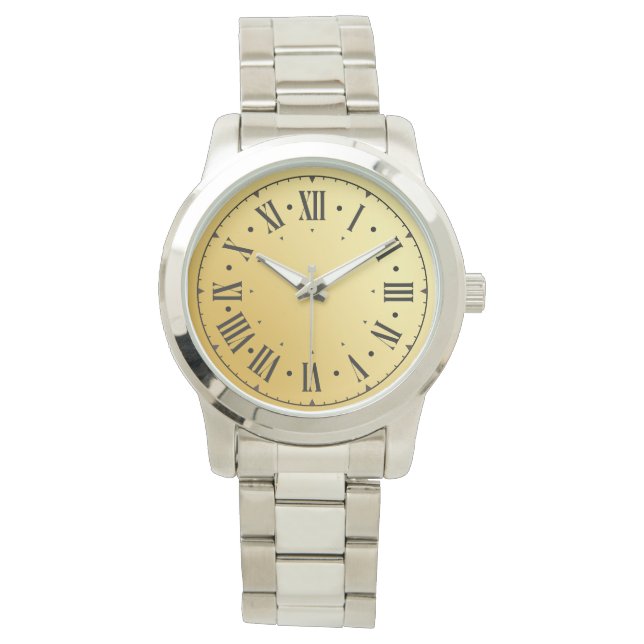 Montre  Nombres Romains Modernes Argent Sarcelle Hommes  (devant)