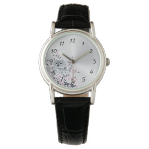 Montre Nombres roses de fleurs de cerisier mignonnes de