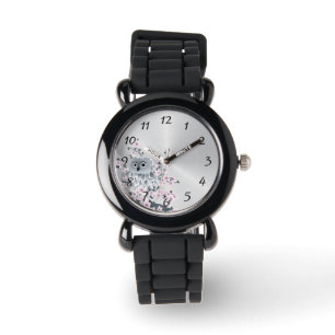 Montre Nombres roses d'enfants de fleurs de cerisier