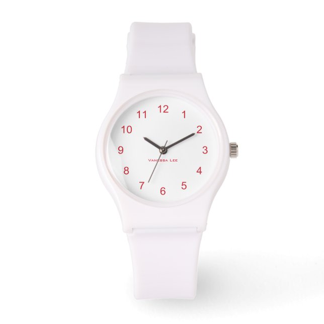 Montre Nommez Votre Femme Sportive White Silicon Watch (Recto)