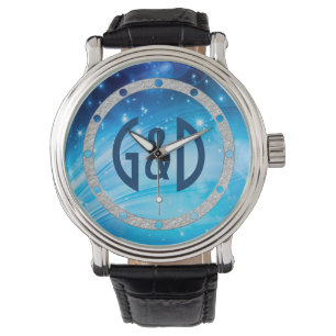Montre Northern Light Stars blue + votre texte et vos idé