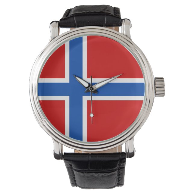 Montre Norway Watch - Le drapeau de la Norvège (devant)