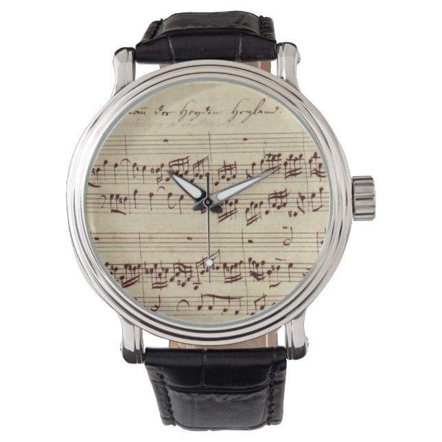 Montre Notes de musique ancienne - Feuille de musique Bac (devant)