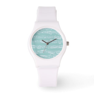 Montre Notes de musique bleue