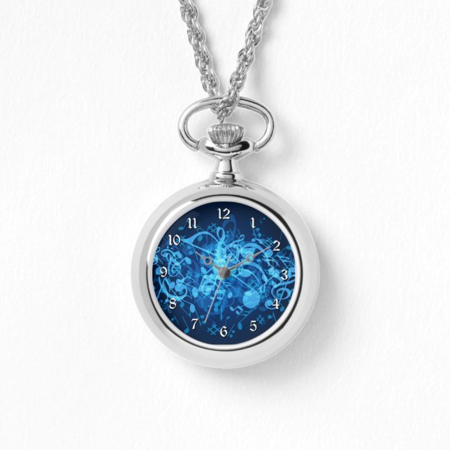 Montre Notes de musique Blue Glow (Recto)