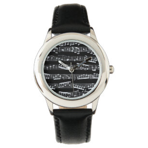 Montre Notes de musique noire
