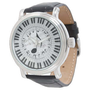 Montre notes musicales piano-cercle