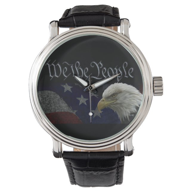 Montre Nous Le Peuple Aigle Bald Étoiles & Stripes Patrio (devant)