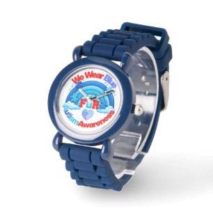 Montre Nous portons du bleu pour la sensibilisation à l'a