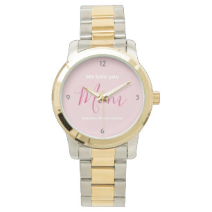 Montre Nous t'aimons Maman Pink Minimalist