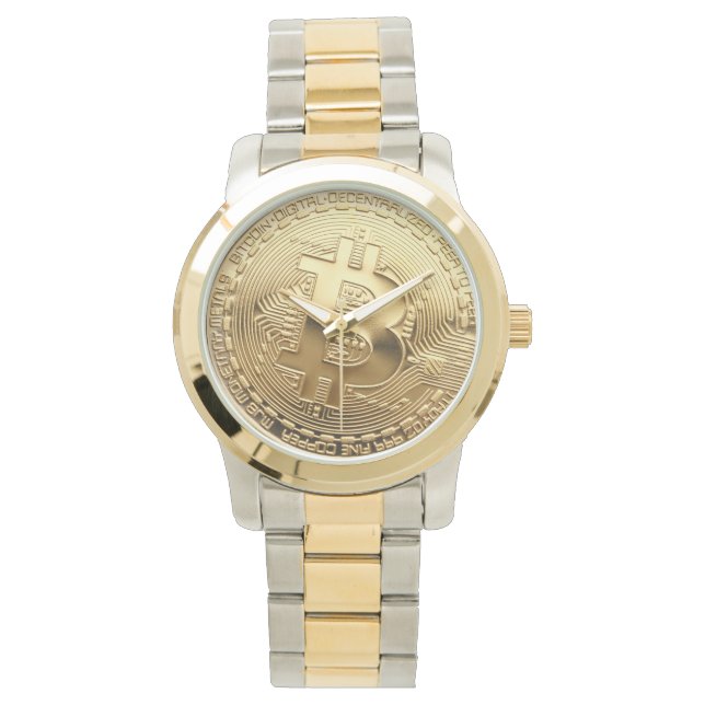 Montre NOUVEAU Bitcoin 13.88 Tilt Deux Tone Gold SS Watch (devant)
