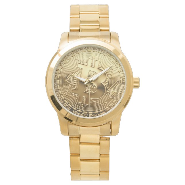 Montre NOUVEAU Bitcoin 13.88 Tilt Gold Watch (devant)